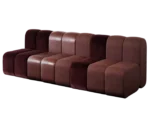Bla Station BOB straight sofa with rounded modular segments no armrests.