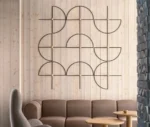 Bla Station Decofunc geometric wall panels black metal frames displayed in a lounge setting.