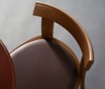 Top view of Bla Station Frankfurter chair crafted from timber in black finish with upholstered seat.