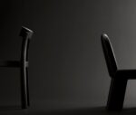 Bla Station Frankfurter and Maximus chairs in black and white style, shown in a studio setting.
