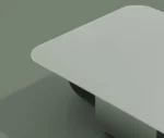 Detail of True Fiocco table in studio setting with soft-edged rectangle top.