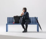 Urbantime Liberty.080 outdoor bench in a studio setting with casual seating interaction.