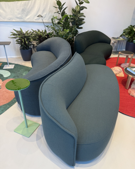 True Cremino table with Sibillino and Cute in a showroom setting.
