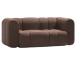 Bla Station BOB sofa in front-right view, compact rounded modular sections with armrests.