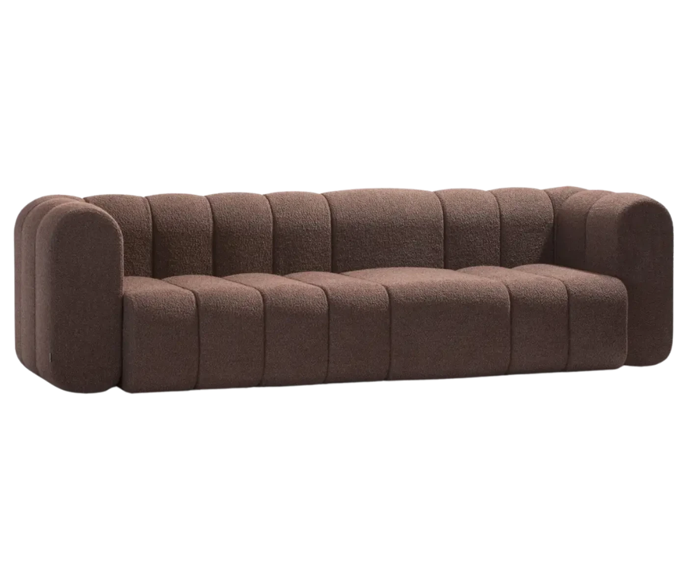 Bla Station BOB sofa, front-right view with rounded modular segments with armrests.
