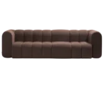 Bla Station BOB sofa, rounded modular segments with armrests in dark brown upholstery.