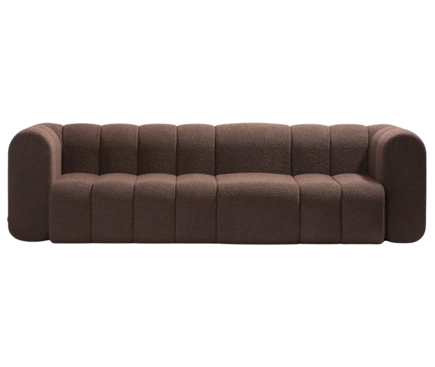 Bla Station BOB sofa, rounded modular segments with armrests in dark brown upholstery.