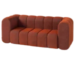 Bla Station BOB sofa in front-left view, compact rounded modular sections with armrests.