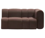 Front view of the Bla Station BOB sofa with rounded modular sections with single armrest.