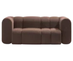 Bla Station BOB sofa in front view, compact rounded modular sections with armrests.