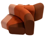 Bla Station BOB Split modular sofa with rounded upholstered sections arranged back-to-back.