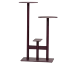 Bla Station Combo table and stool in front view with multi-level round tops in burgundy finish.