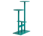 Bla Station Combo table and stool in front-left view with multi-level round tops in teal finish.