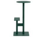 Bla Station Combo stool with lower square platform in dark green finish.