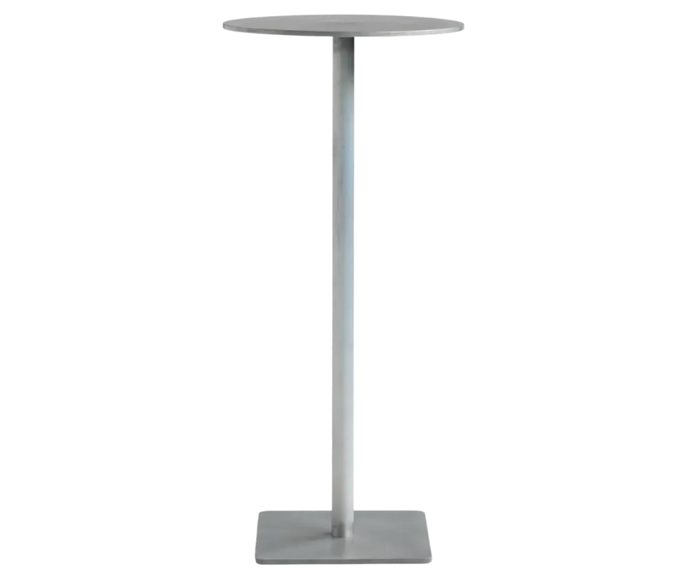 Bla Station Combo Side table with round top and slim pedestal base in white finish.