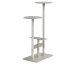 Bla Station Combo table and stool in front-left view with multi-level round tops in white finish.