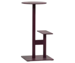 Bla Station Combo stool with lower square platform in burgundy finish.