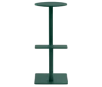 Bla Station Combo stool in side view with lower square platform in dark green finish.