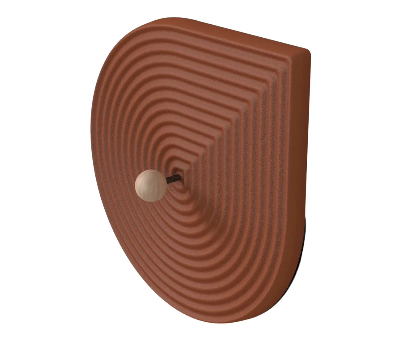 Bla Station Decofunc acoustic wall panel in side view, in brown finish with groove patterns.