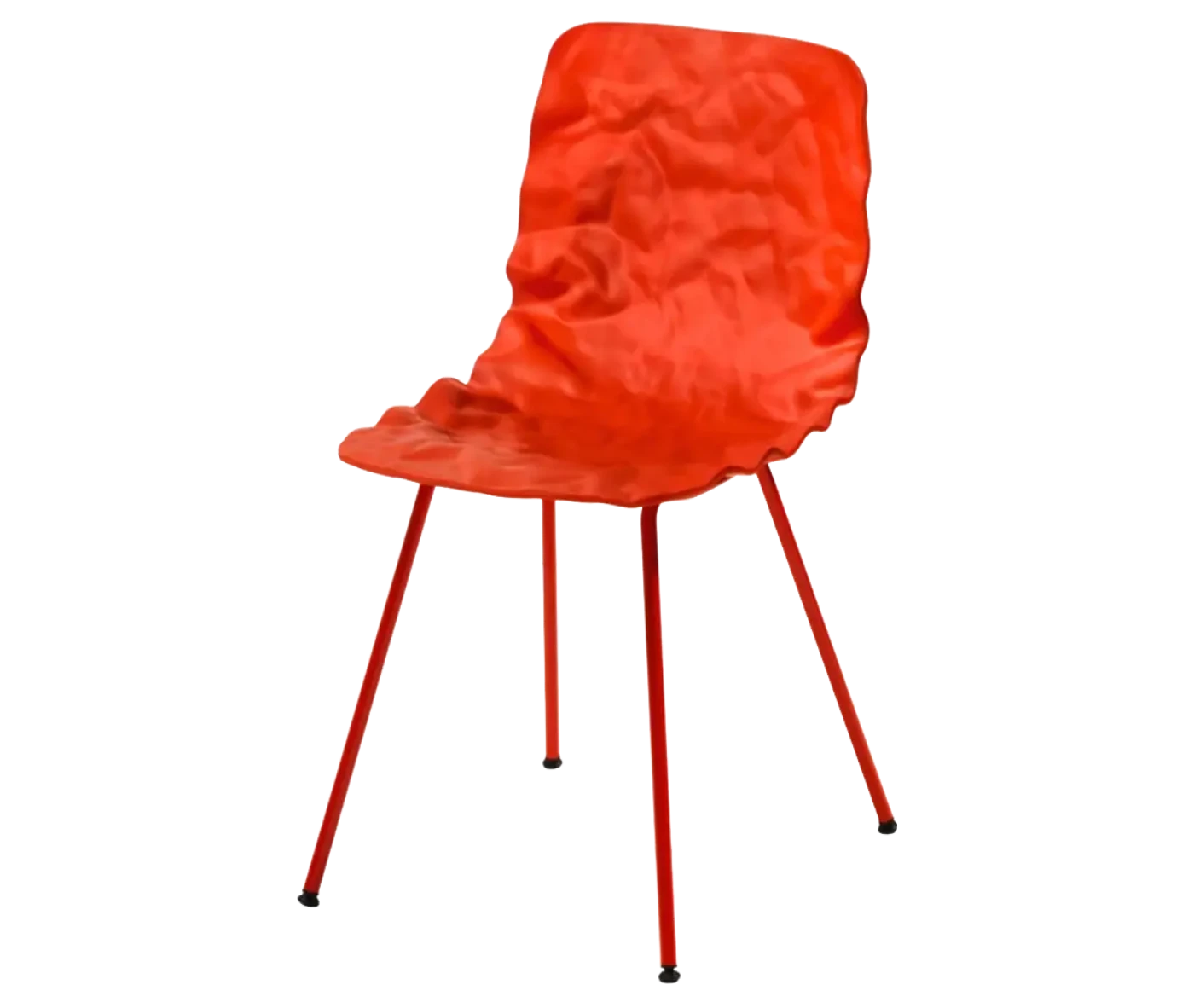 Bla Station Dent B502 hospitality chair in front-right view with sculpted seat form in beige finish and slender metal legs.