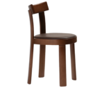 Bla Station Frankfurter chair in right-side view, crafted from timber in brown finish with upholstered seat.
