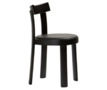 Bla Station Frankfurter chair in right-side view, crafted from timber in black finish with upholstered seat.