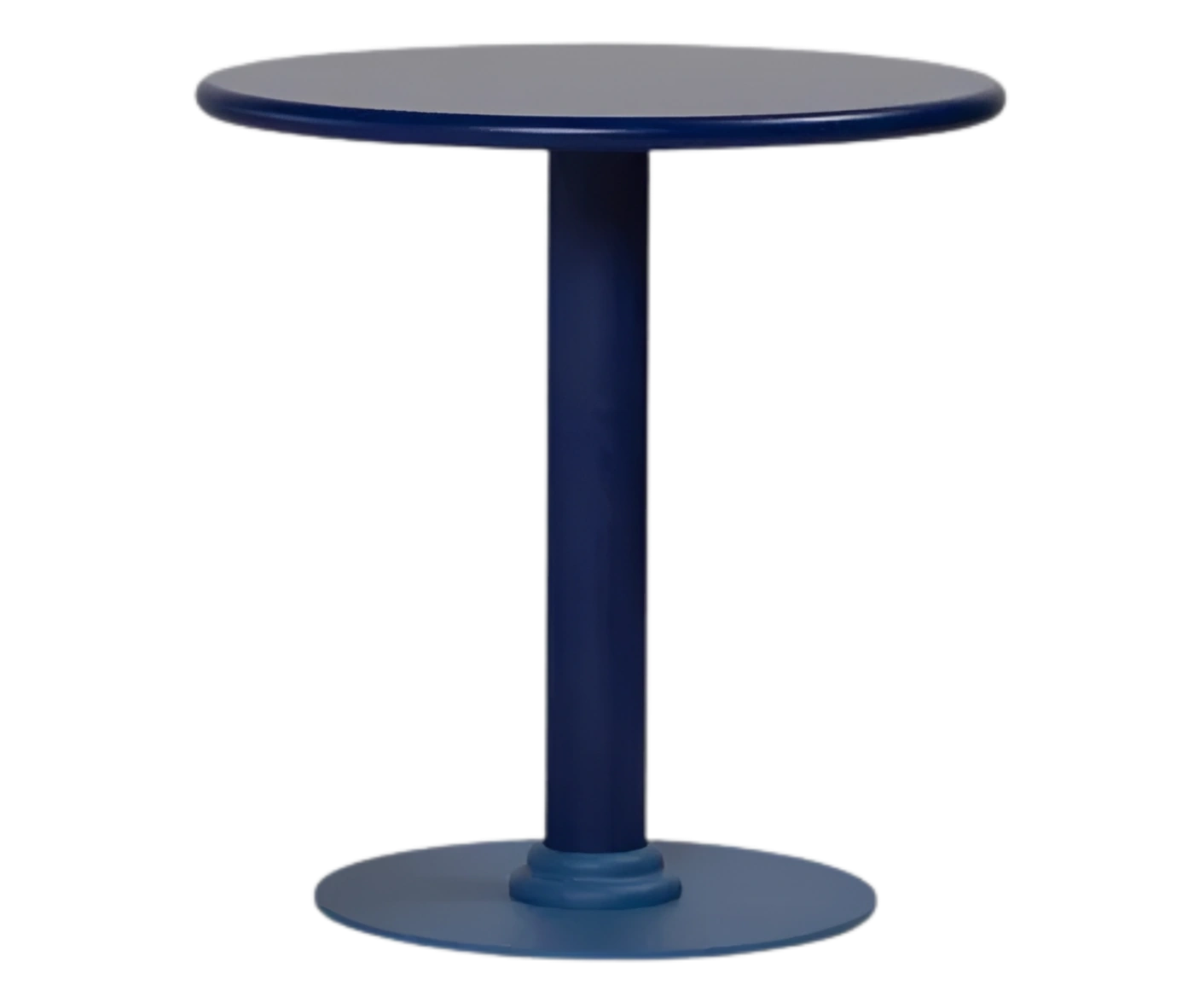 Bla Station Frankfurter table in timber with a blue finish.