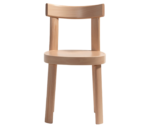 Bla Station Frankfurter chair in front view, crafted entirely from timber.