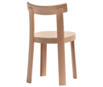 Bla Station Frankfurter chair in back view, crafted entirely from timber.