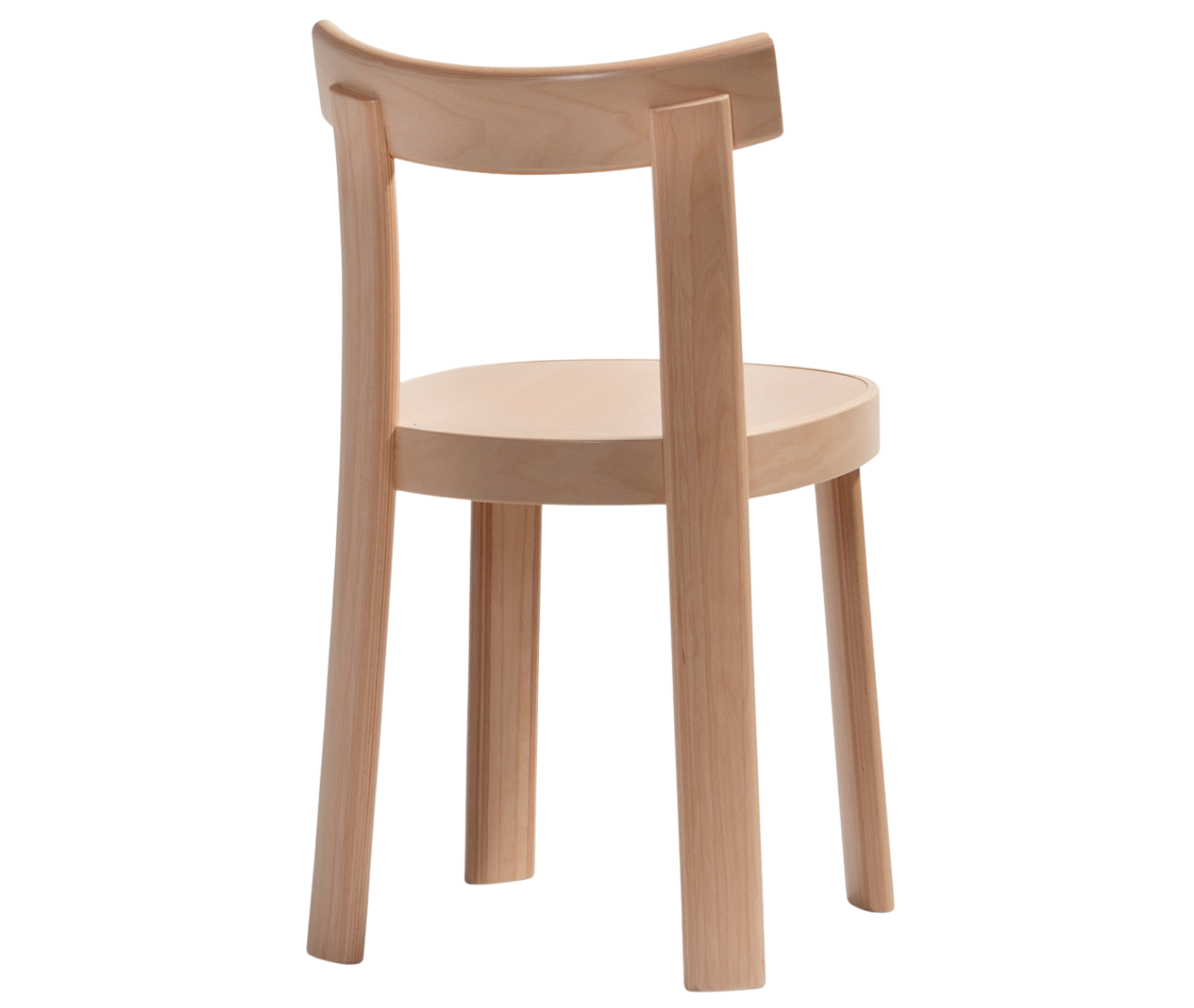 Bla Station Frankfurter chair in back view, crafted entirely from timber.