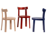 Bla Station Frankfurter chairs in timber material with different finishes.