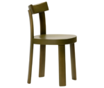 Bla Station Frankfurter chair in right-side view, crafted entirely from timber in olive finish.