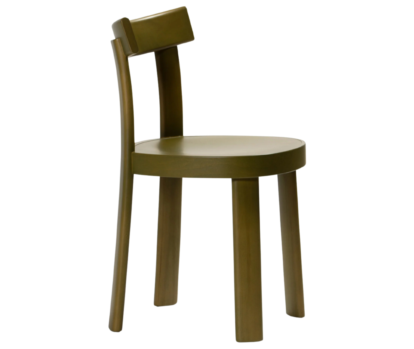 Bla Station Frankfurter chair in right-side view, crafted entirely from timber in olive finish.