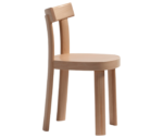 Bla Station Frankfurter chair in right-side view, crafted entirely from timber.