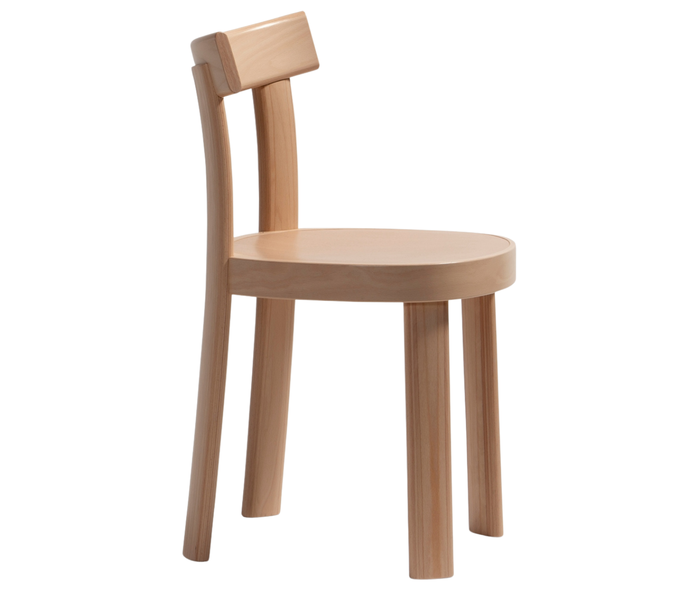Bla Station Frankfurter chair in right-side view, crafted entirely from timber.