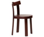 Bla Station Frankfurter chair in right-side view, crafted entirely from timber in dark brown finish.