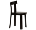 Bla Station Frankfurter chair in right-side view, crafted entirely from timber in black finish.