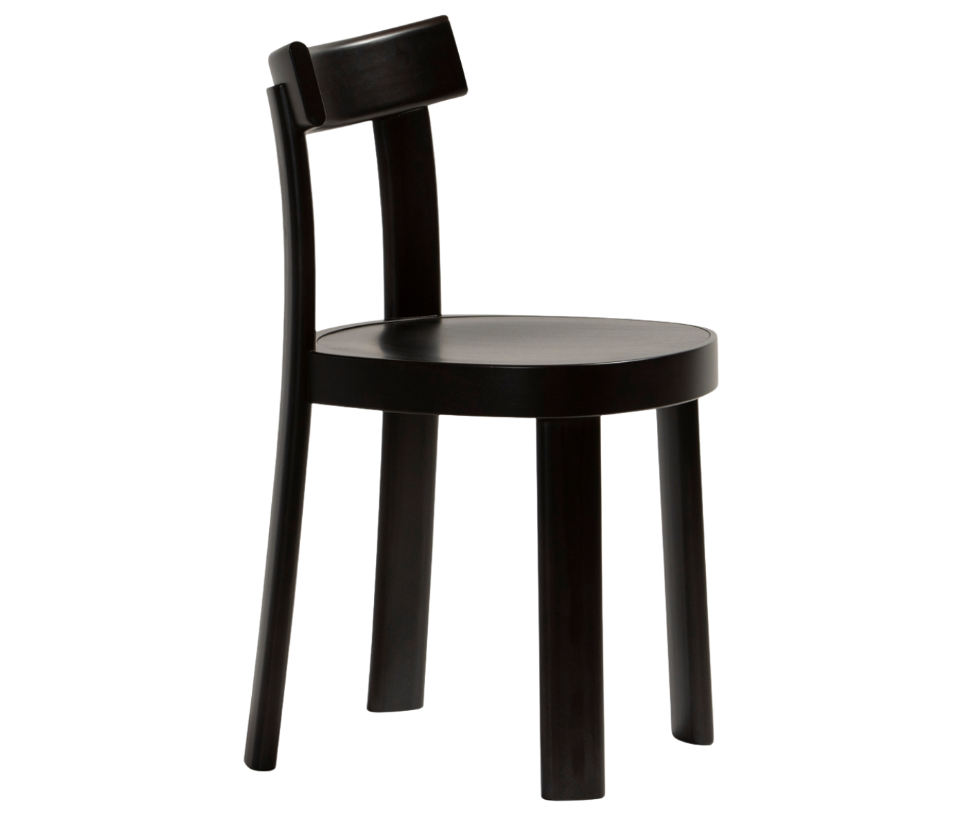 Bla Station Frankfurter chair in right-side view, crafted entirely from timber in black finish.