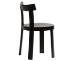 Bla Station Frankfurter chair in back side view, crafted entirely from timber in black finish.