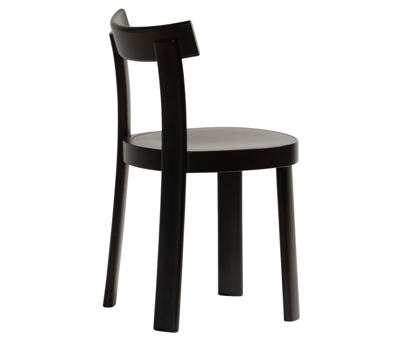 Bla Station Frankfurter chair in back side view, crafted entirely from timber in black finish.