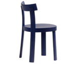 Bla Station Frankfurter chair in back side view, crafted entirely from timber in blue finish.