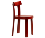 Bla Station Frankfurter chair in right-side view, crafted entirely from timber in red finish.