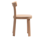 Bla Station Frankfurter chair in right-side view, crafted entirely from timber.