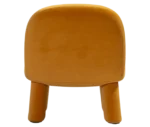 Bla Station Max lounge chair, back view in mustard yellow upholstery with rounded backrest, thick cushioned seat and upholstered legs.