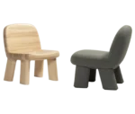 Bla Station Maximus and Max lounge chair, side by side with natural timber and fully upholstered finishes.