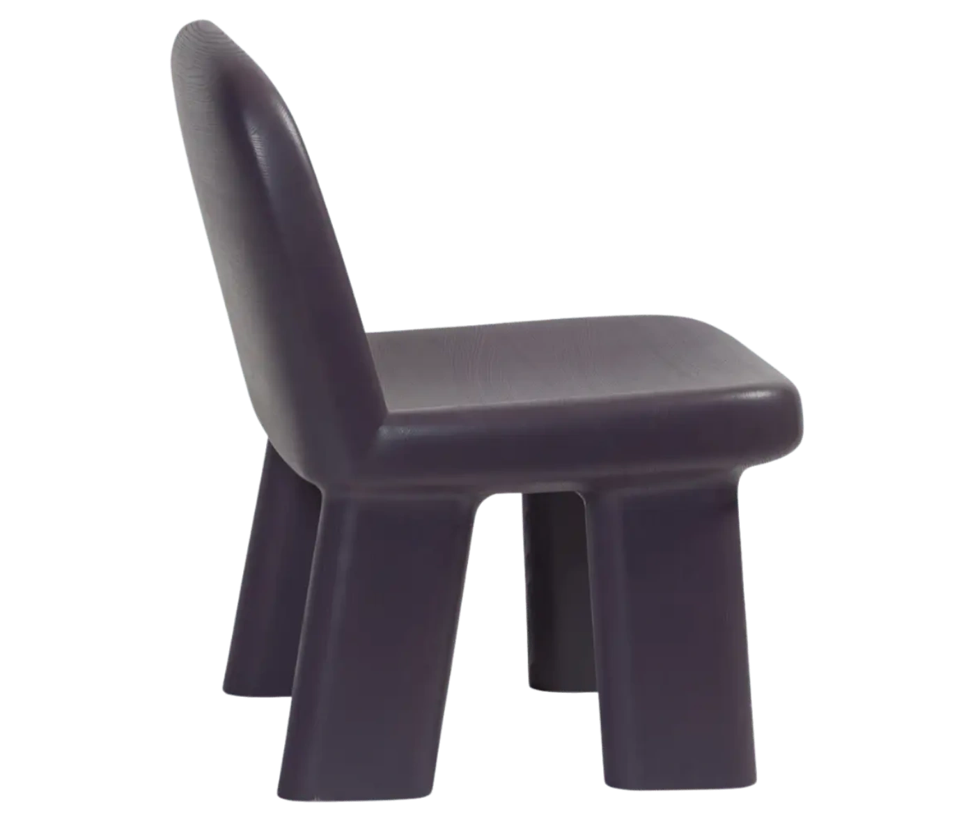 Bla Station Maximus chair in dark-finished timber with rounded backrest and legs.