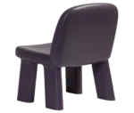 Bla Station Maximus chair, back view in dark-finished timber with rounded backrest and legs.