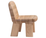 Bla Station Maximus chair in right-side view in natural timber with rounded backrest and legs.