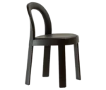 Bla Station OM chair, right-side view in black timber with black upholstered seat and backrest, and slim legs.