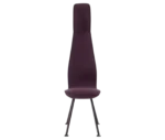 Bla Station Poppe high-back lounge chair, front view with fully upholstered burgundy seat and slim metal legs.